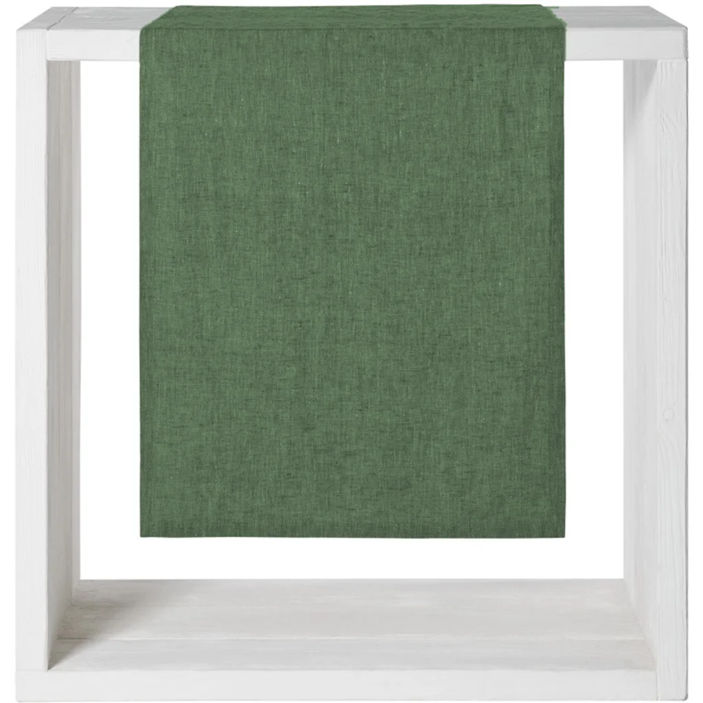Leinen Tischläufer in Waldgrün Grün von Proflax Größe 50x150 cm