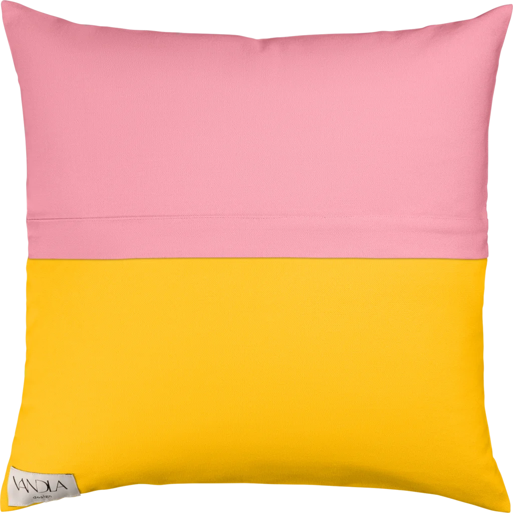 Modulare Kissenhülle Farbkombinationen mit Altrosa in Altrosa+Gelb Rosa+Gelb von Vandla design Größe 50x50 cm