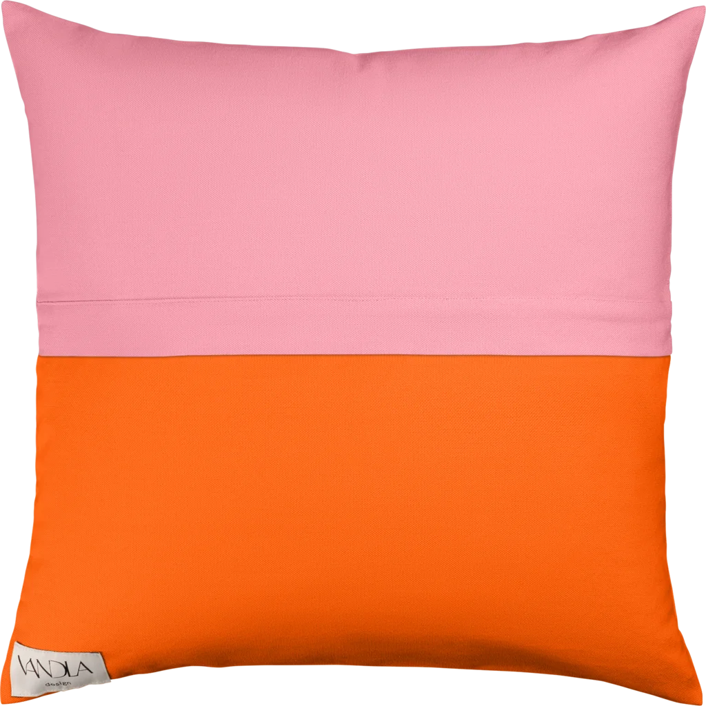 Modulare Kissenhülle Farbkombinationen mit Altrosa in Altrosa+Orange Rosa+Orange von Vandla design Größe 50x50 cm