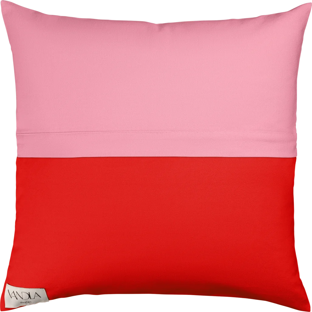 Modulare Kissenhülle Farbkombinationen mit Altrosa in Altrosa+Rot Rosa+Rot von Vandla design Größe 50x50 cm