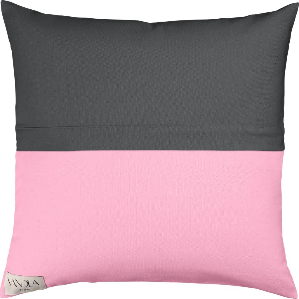 Modulare Kissenhülle Farbkombinationen mit Anthrazit in Anthrazit+Pink von Vandla design Größe 50x50 cm