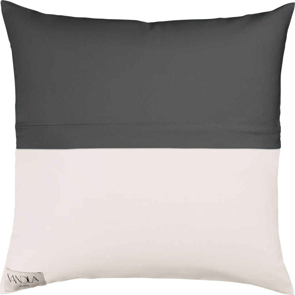 Modulare Kissenhülle Farbkombinationen mit Anthrazit in Anthrazit+Weiß von Vandla design Größe 50x50 cm