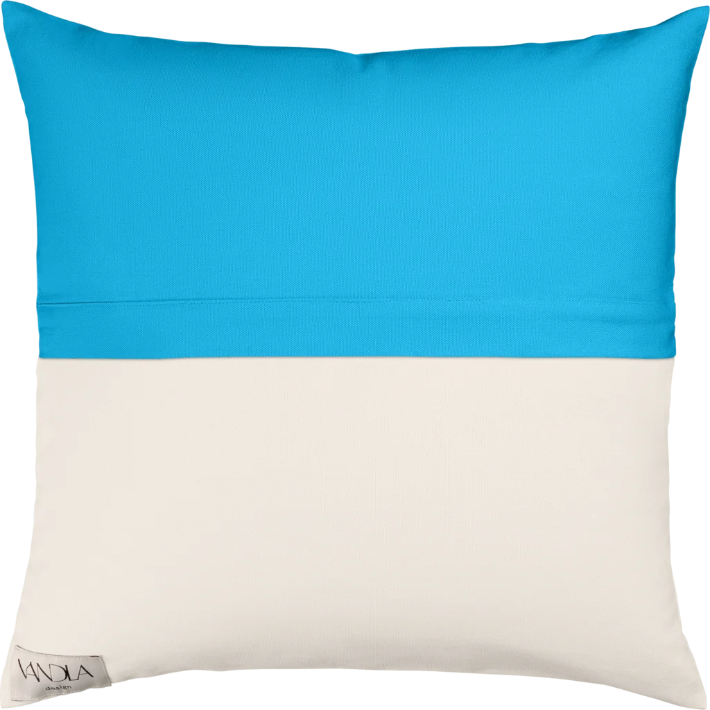Modulare Kissenhülle Farbkombinationen mit Atlantik in Atlantik+Creme Blau+Creme von Vandla design Größe 50x50 cm