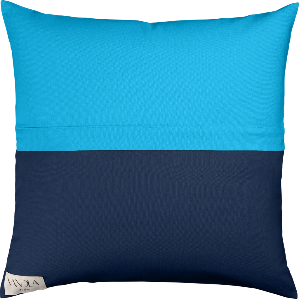 Modulare Kissenhülle Farbkombinationen mit Atlantik in Atlantik+Marine Blau+Blau von Vandla design Größe 50x50 cm