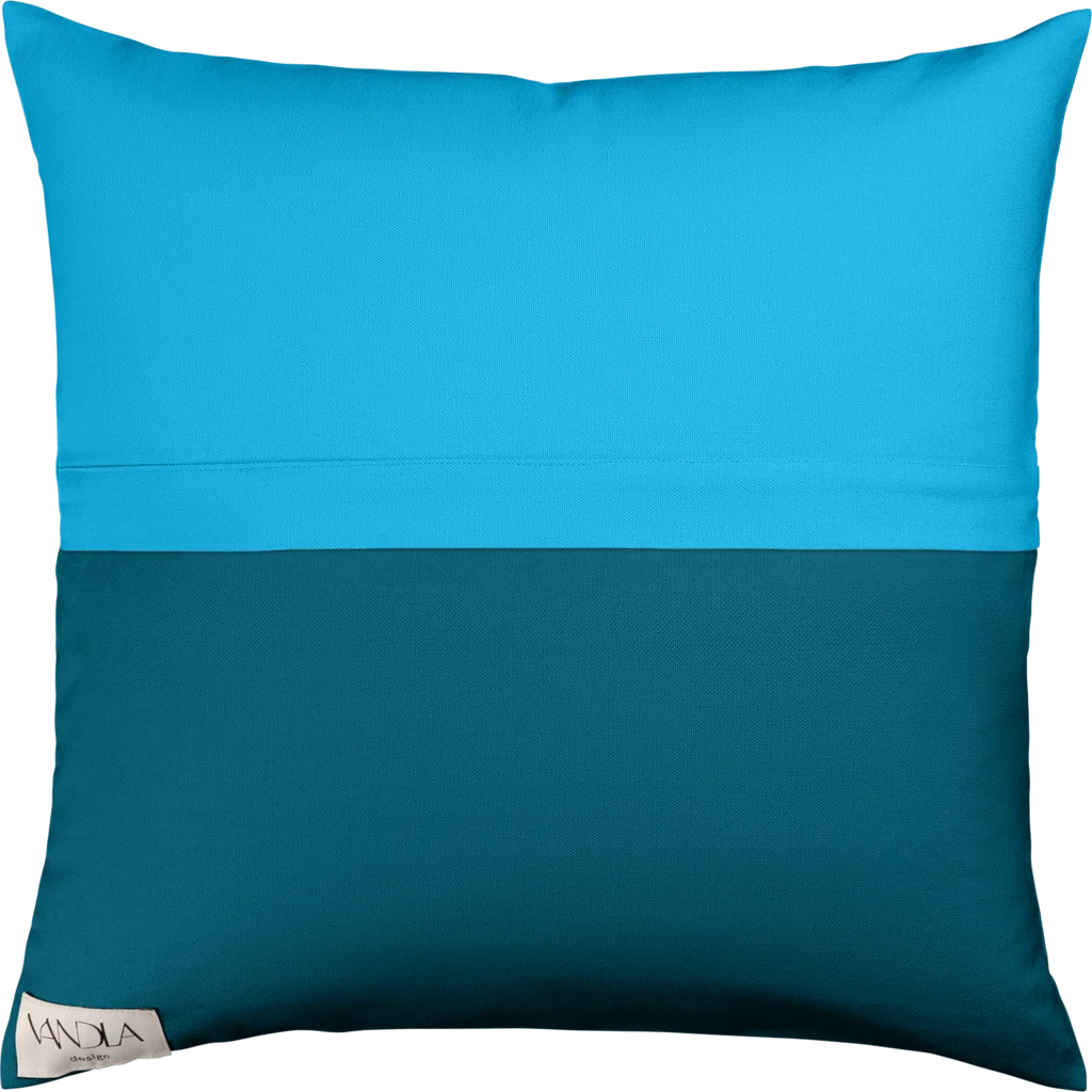 Modulare Kissenhülle Farbkombinationen mit Atlantik in Atlantik+Petrol Blau+Blau von Vandla design Größe 50x50 cm