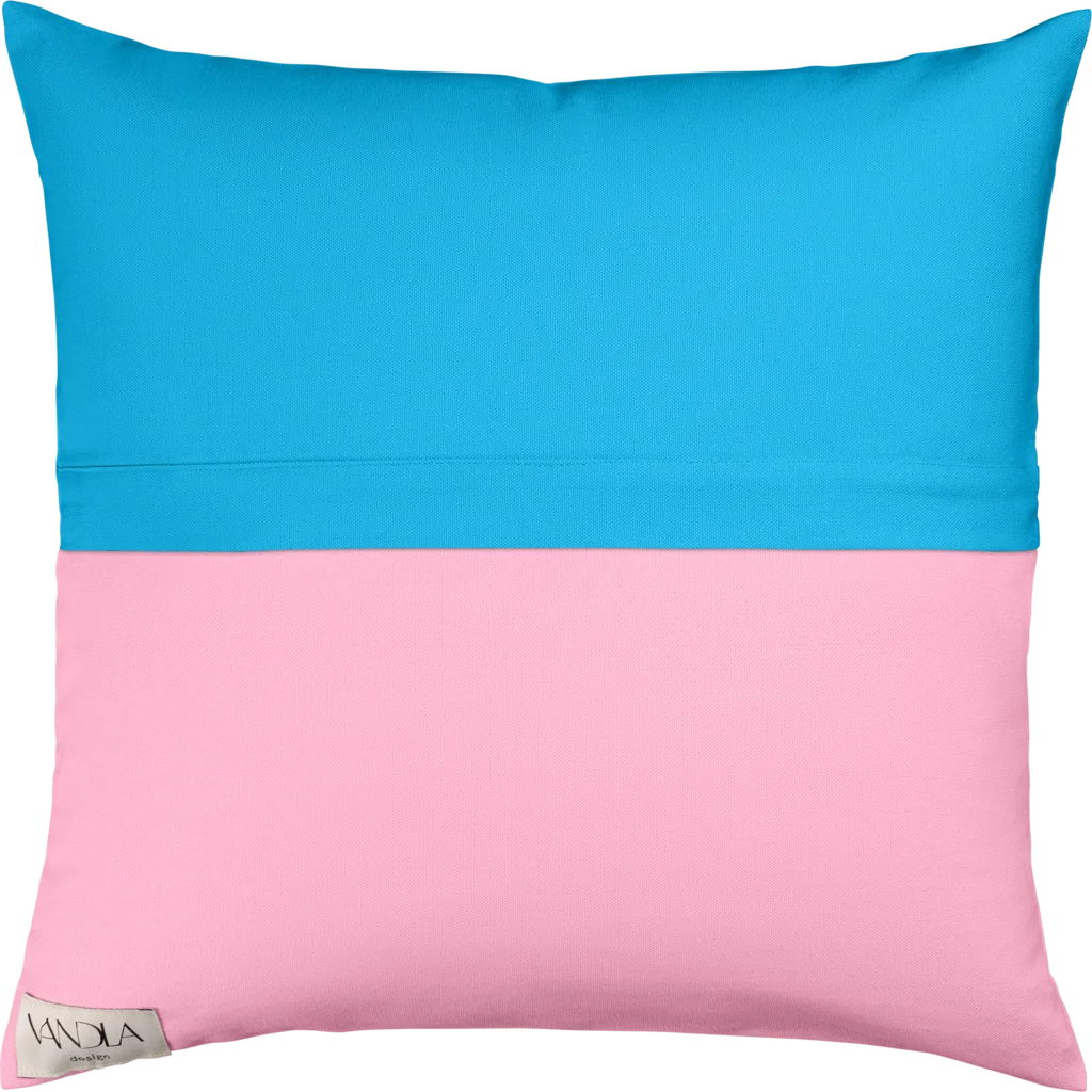 Modulare Kissenhülle Farbkombinationen mit Atlantik in Atlantik+Pink Blau+Pink von Vandla design Größe 50x50 cm