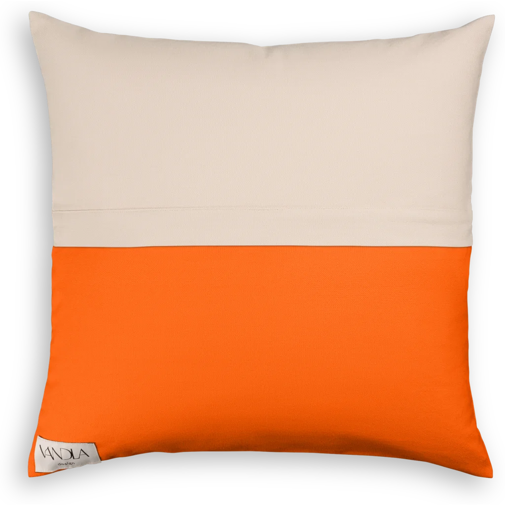 Modulare Kissenhülle Farbkombinationen mit Beige in Beige+Orange von Vandla design Größe 50x50 cm
