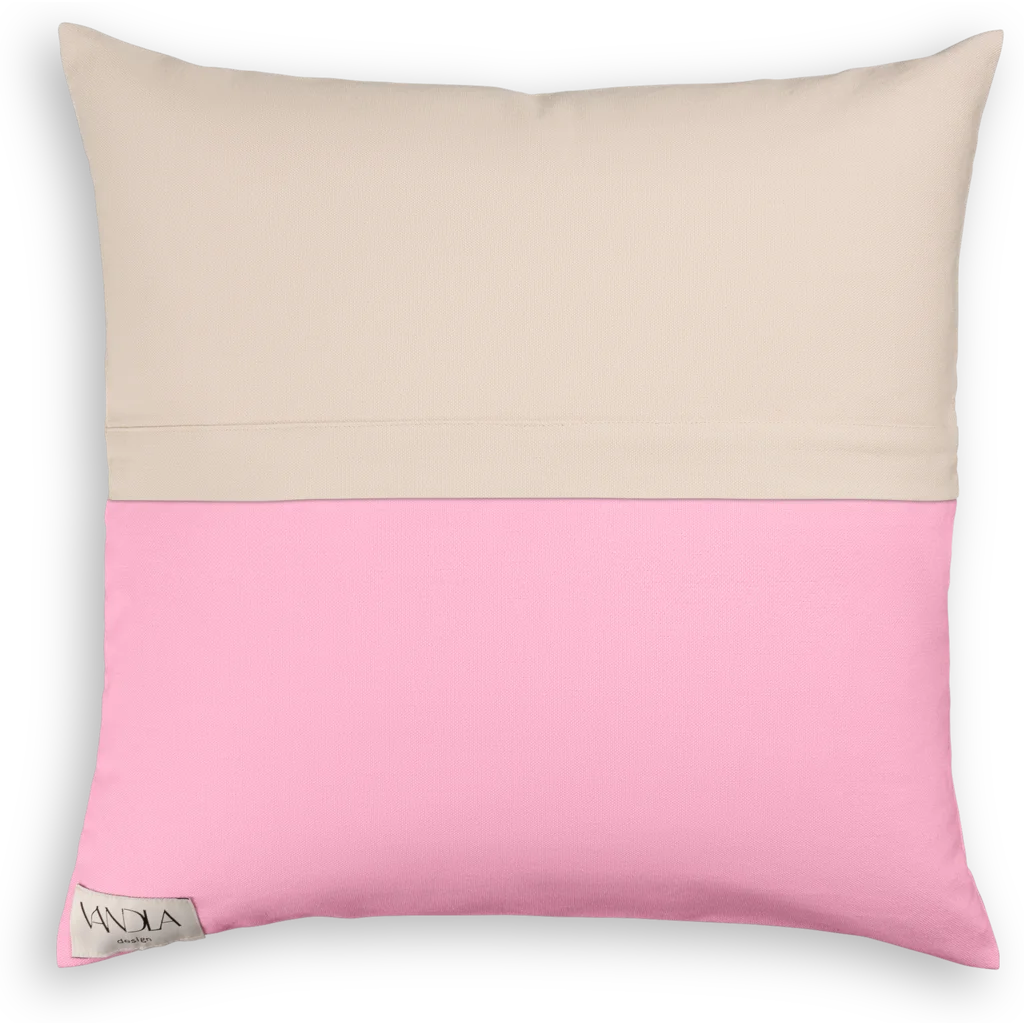 Modulare Kissenhülle Farbkombinationen mit Beige in Beige+Pink von Vandla design Größe 50x50 cm