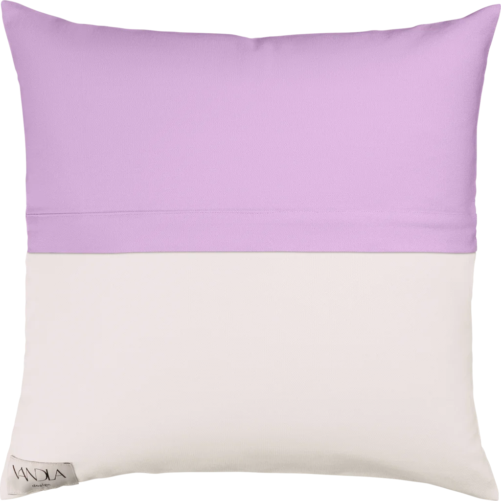 Modulare Kissenhülle Farbkombinationen mit Flieder in Flieder+Weiß von Vandla design Größe 50x50 cm