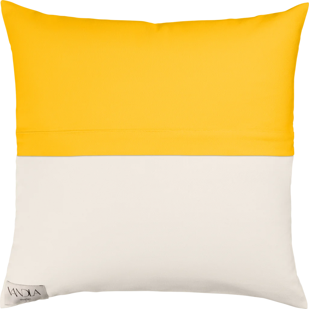 Modulare Kissenhülle Farbkombinationen mit Gelb in Gelb+Creme von Vandla design Größe 50x50 cm