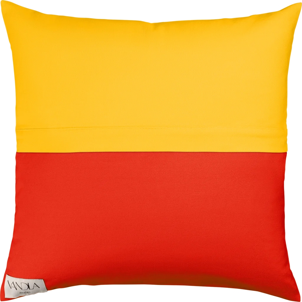 Modulare Kissenhülle Farbkombinationen mit Gelb in Gelb+Rot von Vandla design Größe 50x50 cm