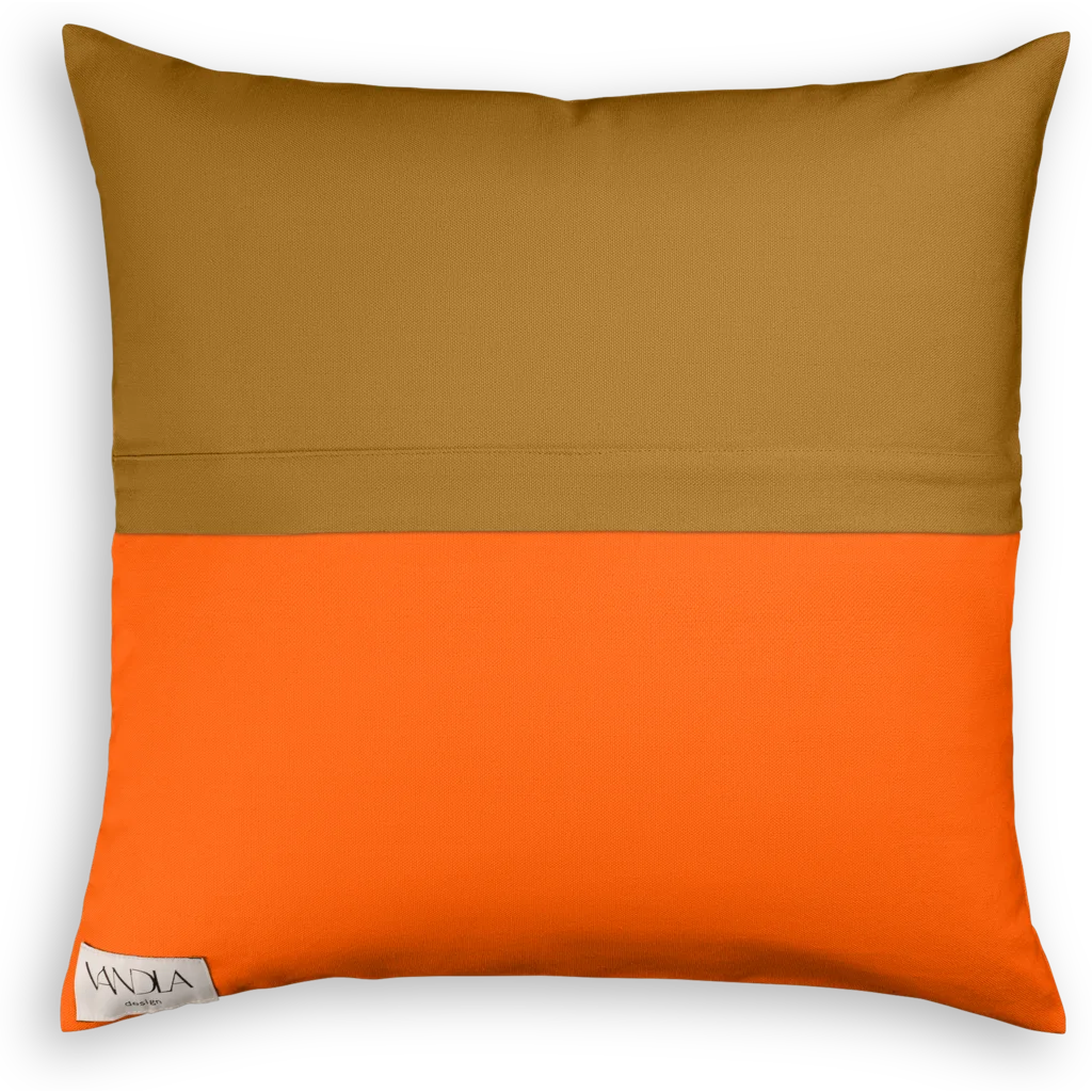 Modulare Kissenhülle Farbkombinationen mit Hellbraun in Hellbraun+Orange Braun+Orange von Vandla design Größe 50x50 cm