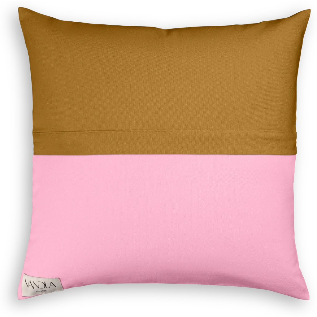 Modulare Kissenhülle Farbkombinationen mit Hellbraun in Hellbraun+Pink Braun+Pink von Vandla design Größe 50x50 cm