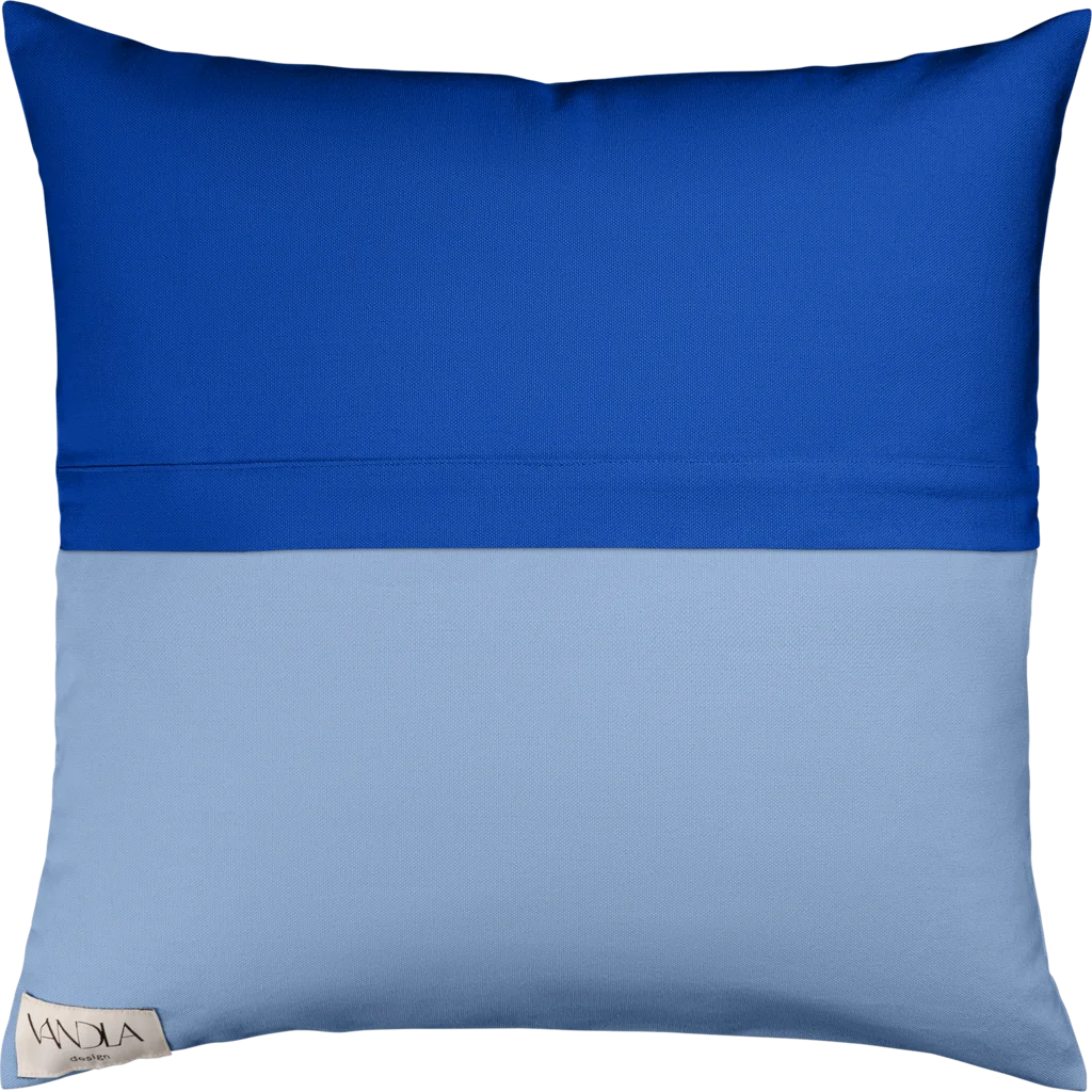 Modulare Kissenhülle Farbkombinationen mit Kobalt in Kobalt+Jeansblau Blau+Blau von Vandla design Größe 50x50 cm