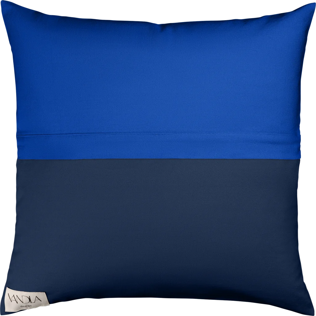 Modulare Kissenhülle Farbkombinationen mit Kobalt in Kobalt+Marine Blau+Blau von Vandla design Größe 50x50 cm