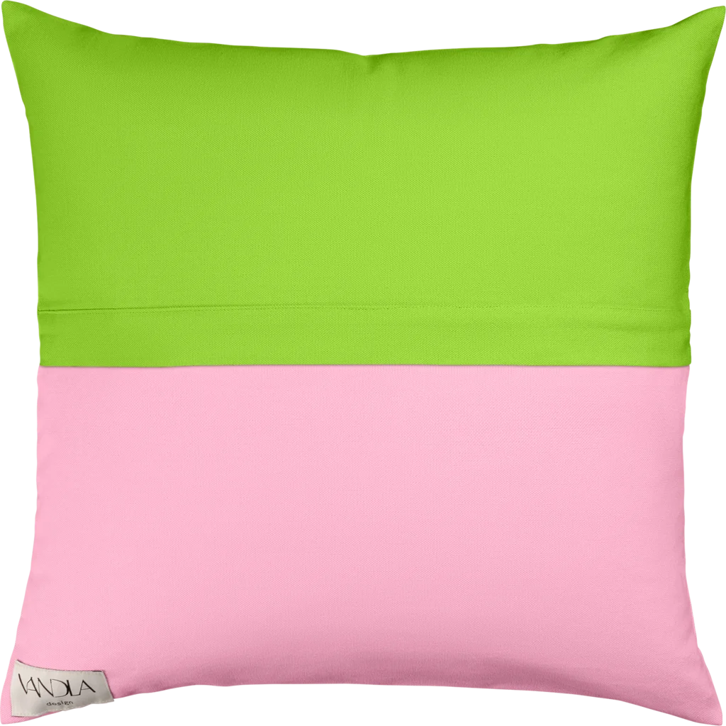 Modulare Kissenhülle Farbkombinationen mit Limette in Limette+Pink Grün+Pink von Vandla design Größe 50x50 cm