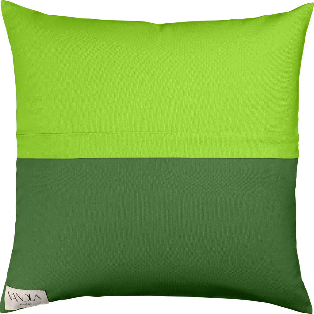 Modulare Kissenhülle Farbkombinationen mit Limette in Limette+Waldgrün Grün+Grün von Vandla design Größe 50x50 cm