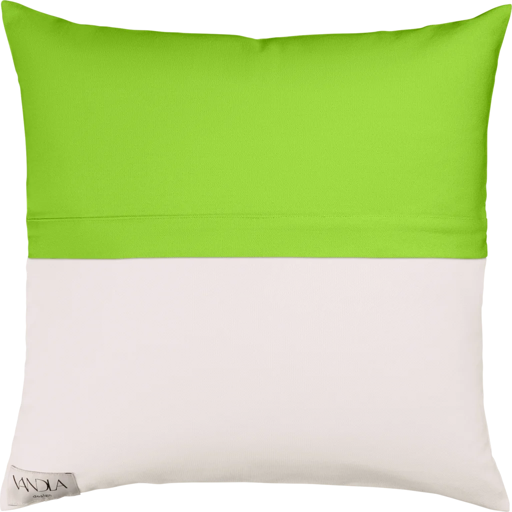 Modulare Kissenhülle Farbkombinationen mit Limette in Limette+Weiß Grün+Weiß von Vandla design Größe 50x50 cm
