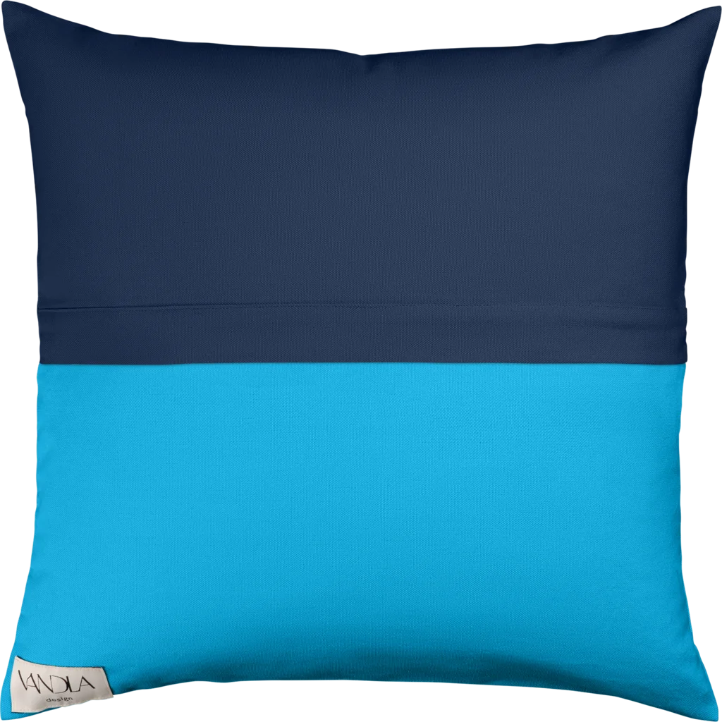 Modulare Kissenhülle Farbkombinationen mit Marine in Marine+Atlantik Blau+Blau von Vandla design Größe 50x50 cm