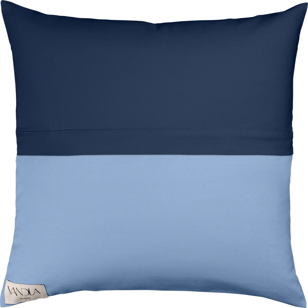 Modulare Kissenhülle Farbkombinationen mit Marine in Marine+Jeansblau Blau+Blau von Vandla design Größe 50x50 cm