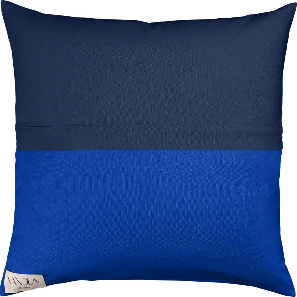 Modulare Kissenhülle Farbkombinationen mit Marine in Marine+Kobalt Blau+Blau von Vandla design Größe 50x50 cm