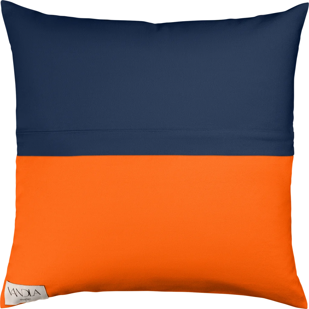 Modulare Kissenhülle Farbkombinationen mit Marine in Marine+Orange Blau+Orange von Vandla design Größe 50x50 cm