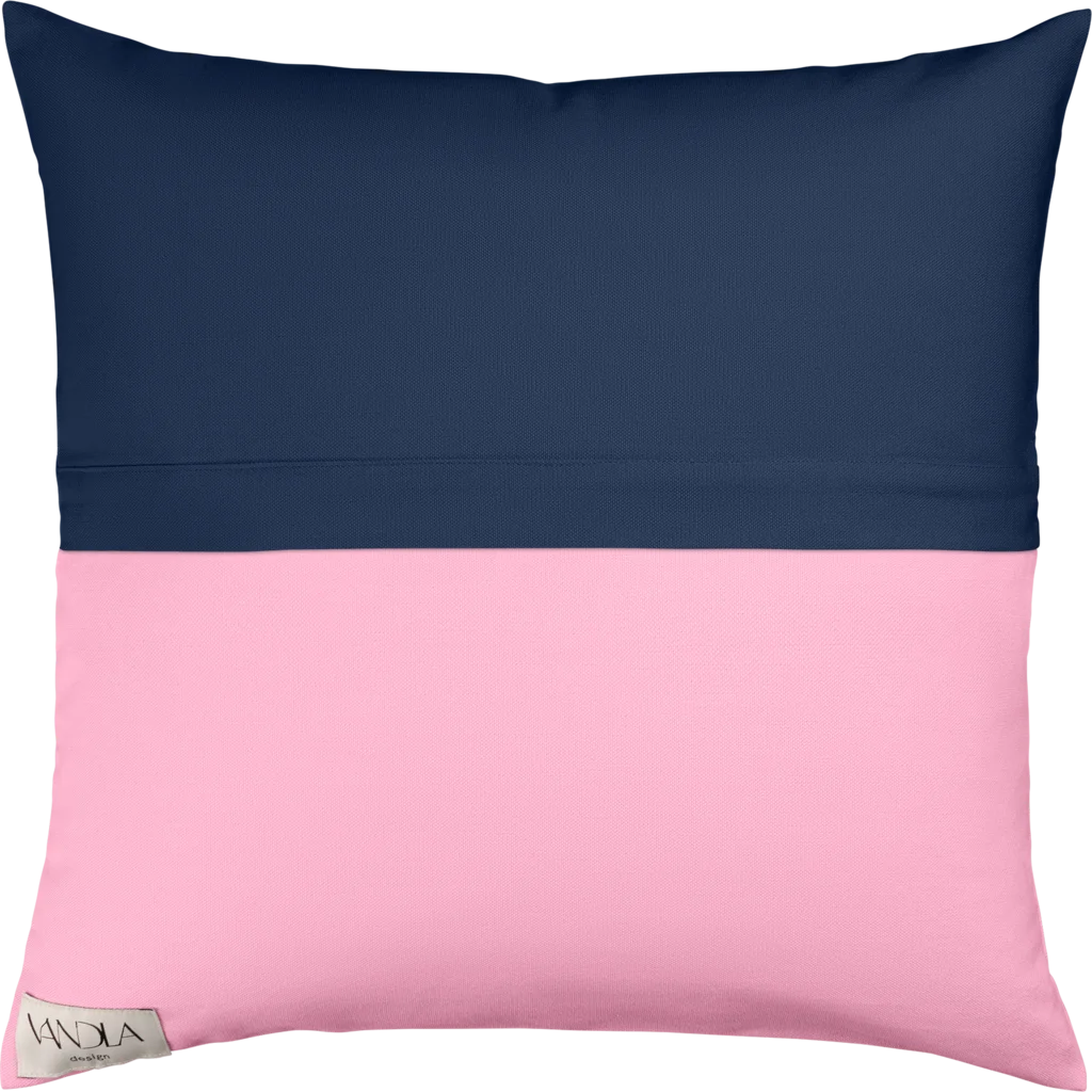 Modulare Kissenhülle Farbkombinationen mit Marine in Marine+Pink Blau+Pink von Vandla design Größe 50x50 cm