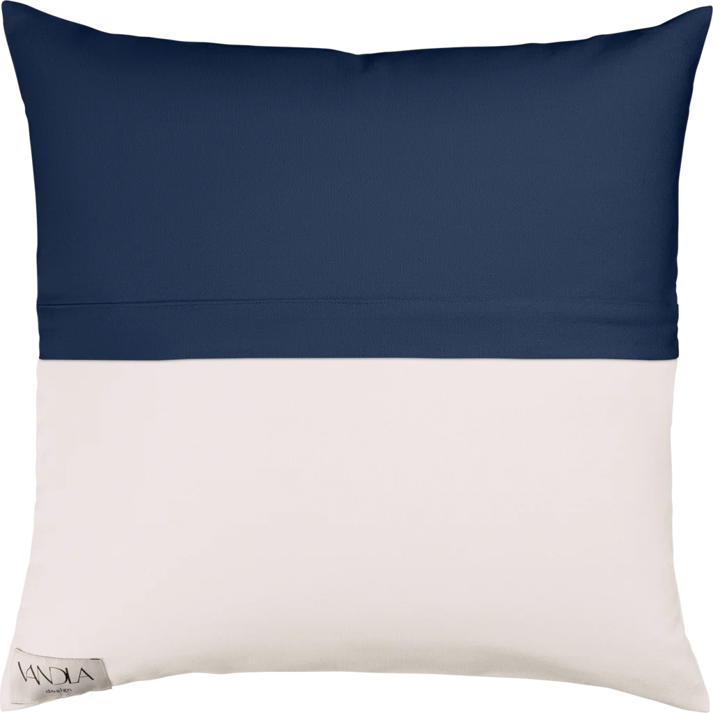 Modulare Kissenhülle Farbkombinationen mit Marine in Marine+Weiß Blau+Weiß von Vandla design Größe 50x50 cm