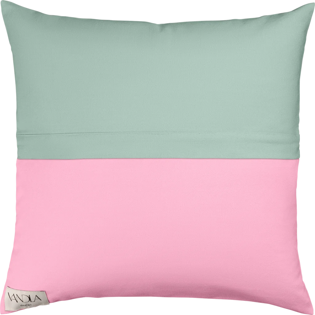 Modulare Kissenhülle Farbkombinationen mit Mint in Mint+Pink von Vandla design Größe 50x50 cm
