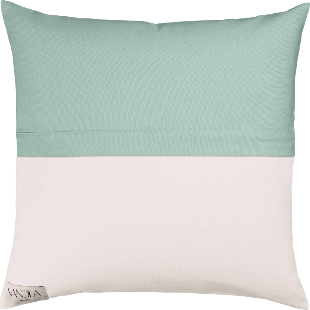 Modulare Kissenhülle Farbkombinationen mit Mint in Mint+Weiß von Vandla design Größe 50x50 cm