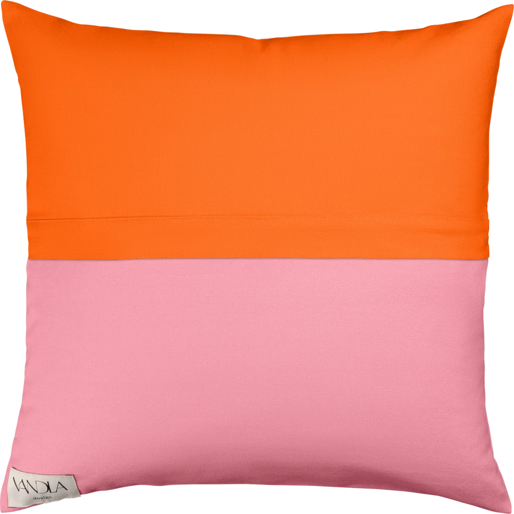 Modulare Kissenhülle Farbkombinationen mit Orange in Orange+Altrosa Orange+Rosa von Vandla design Größe 50x50 cm