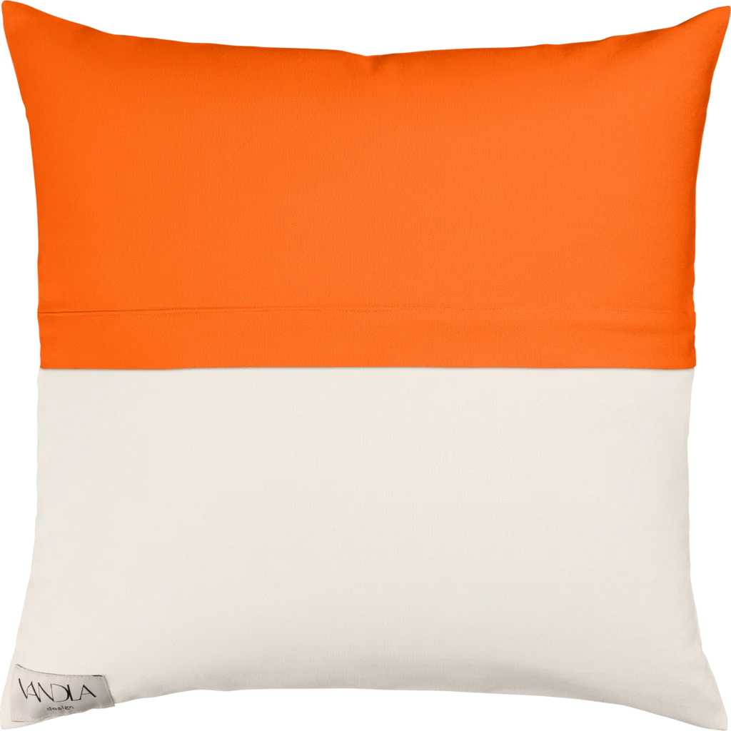 Modulare Kissenhülle Farbkombinationen mit Orange in Orange+Creme von Vandla design Größe 50x50 cm