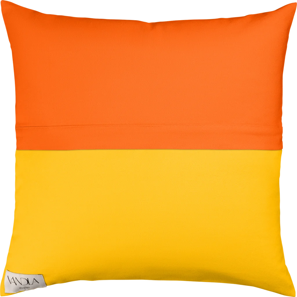 Modulare Kissenhülle Farbkombinationen mit Orange in Orange+Gelb von Vandla design Größe 50x50 cm