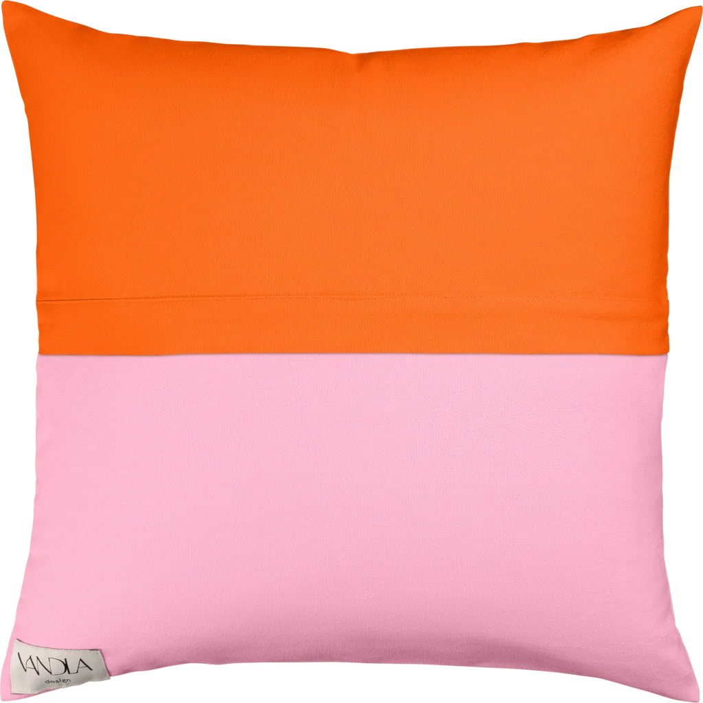 Modulare Kissenhülle Farbkombinationen mit Orange in Orange+Pink von Vandla design Größe 50x50 cm