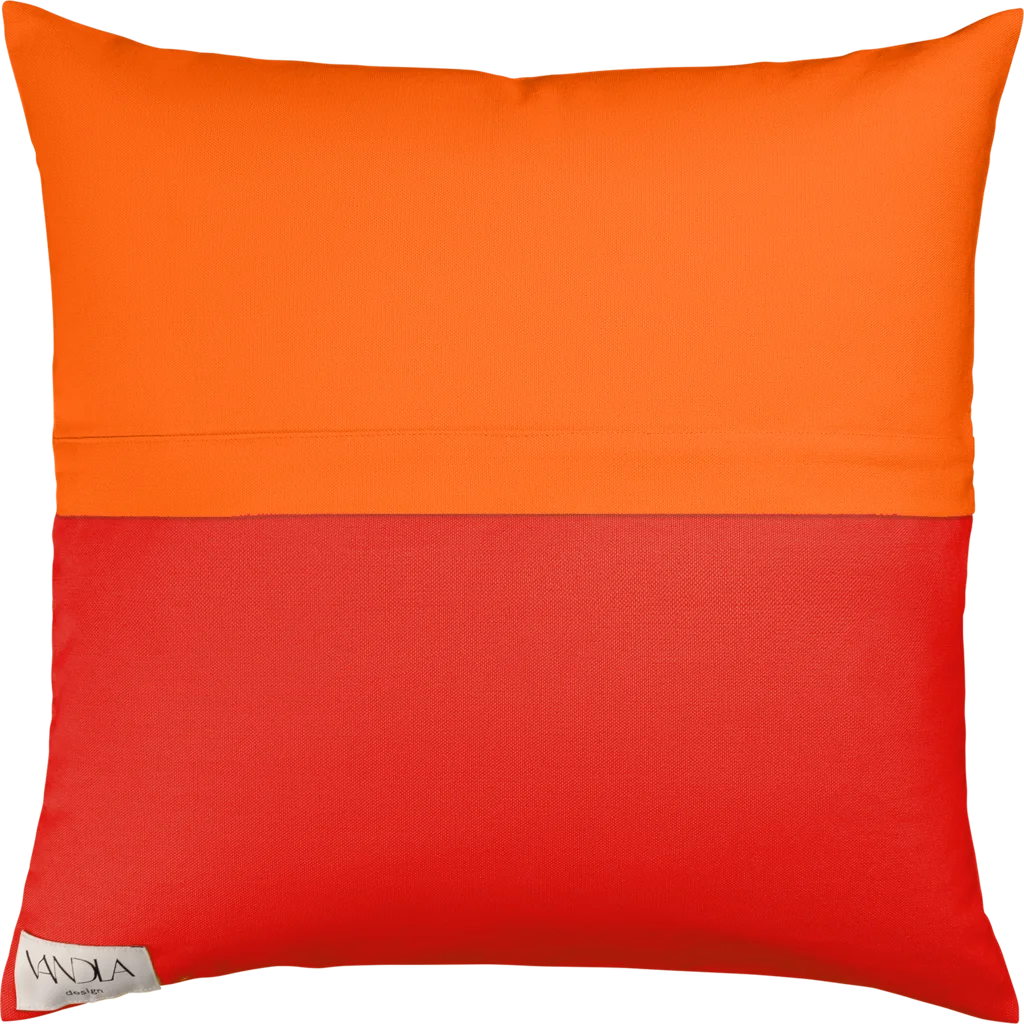 Modulare Kissenhülle Farbkombinationen mit Orange in Orange+Rot von Vandla design Größe 50x50 cm