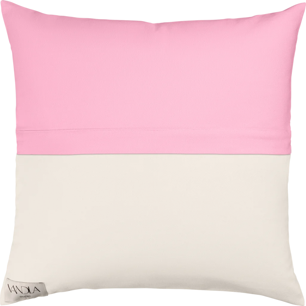 Modulare Kissenhülle Farbkombinationen mit Pink in Pink+Creme von Vandla design Größe 50x50 cm
