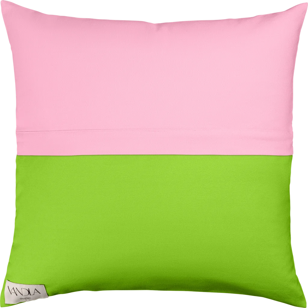 Modulare Kissenhülle Farbkombinationen mit Pink in Pink+Limette Pink+Grün von Vandla design Größe 50x50 cm