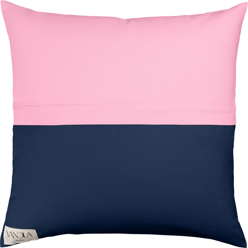 Modulare Kissenhülle Farbkombinationen mit Pink in Pink+Marine Pink+Blau von Vandla design Größe 50x50 cm
