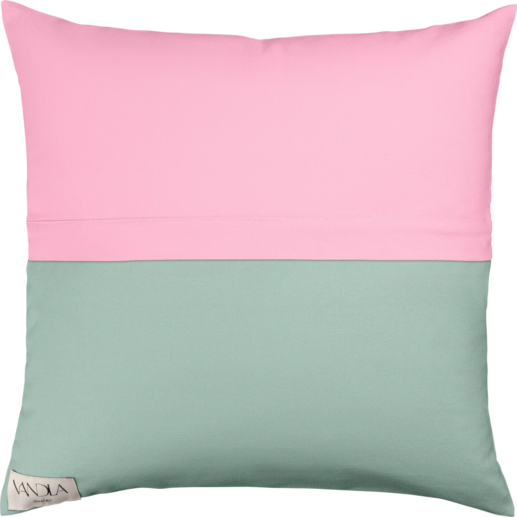 Modulare Kissenhülle Farbkombinationen mit Pink in Pink+Mint von Vandla design Größe 50x50 cm