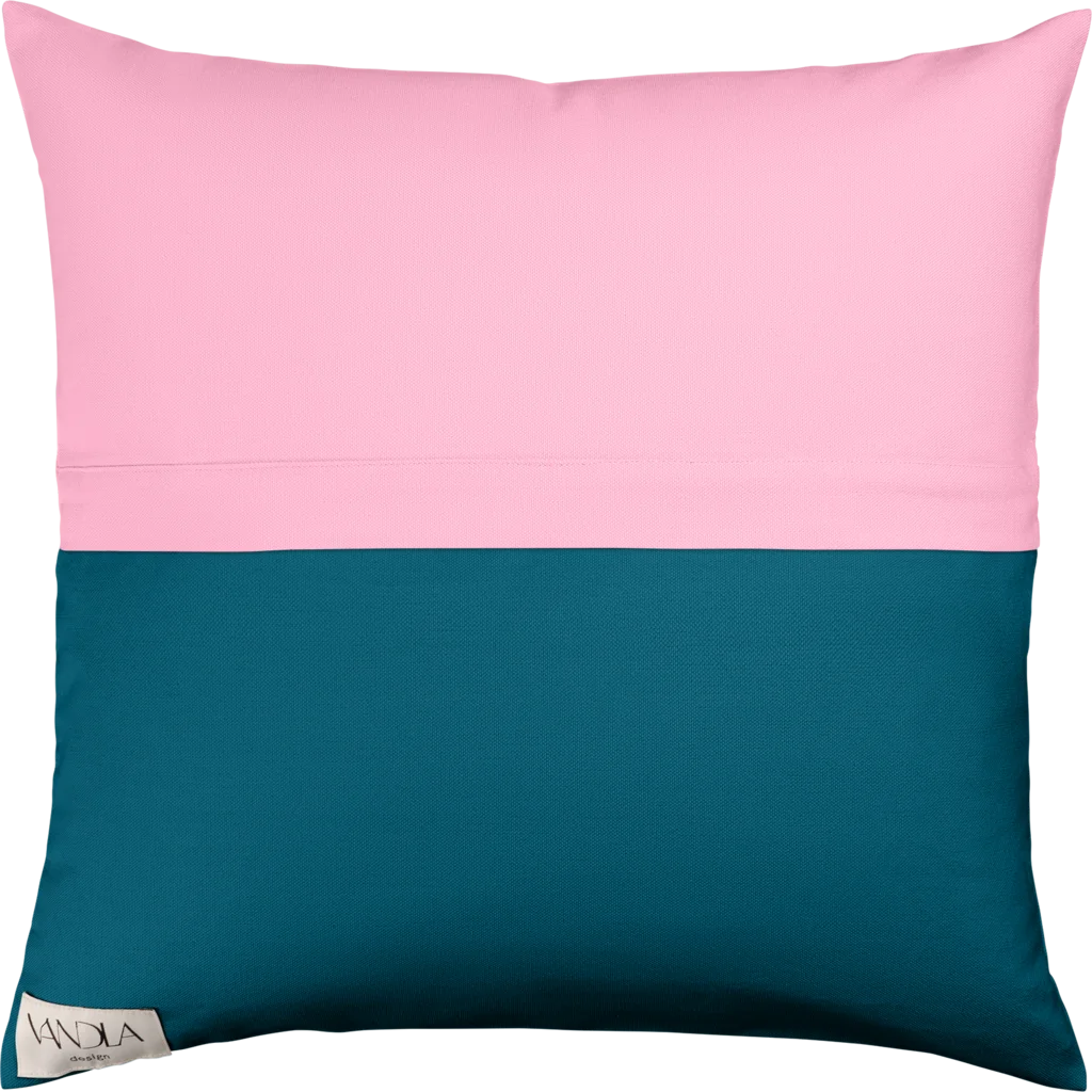 Modulare Kissenhülle Farbkombinationen mit Pink in Pink+Petrol Pink+Blau von Vandla design Größe 50x50 cm