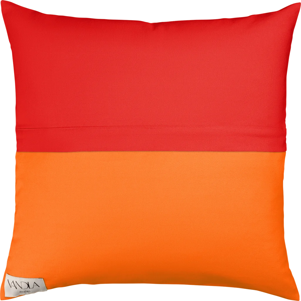 Modulare Kissenhülle Farbkombinationen mit Rot in Rot+Orange von Vandla design Größe 50x50 cm