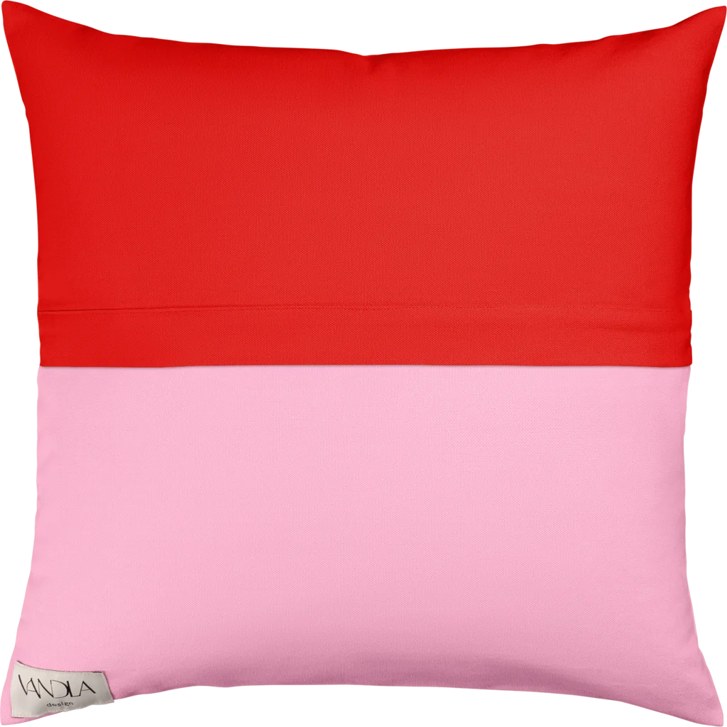 Modulare Kissenhülle Farbkombinationen mit Rot in Rot+Pink von Vandla design Größe 50x50 cm