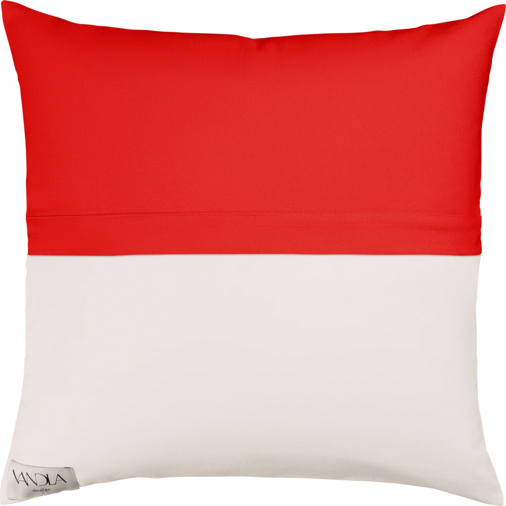 Modulare Kissenhülle Farbkombinationen mit Rot in Rot+Weiß von Vandla design Größe 50x50 cm