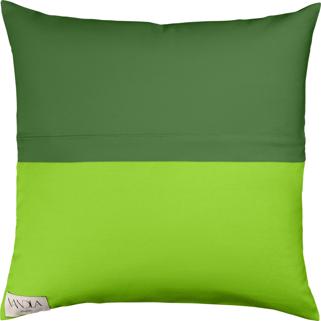 Modulare Kissenhülle Farbkombinationen mit Waldgrün in Waldgrün+Limette Grün+Grün von Vandla design Größe 50x50 cm