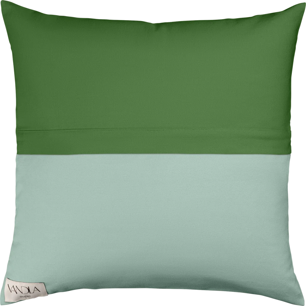 Modulare Kissenhülle Farbkombinationen mit Waldgrün in Waldgrün+Mint Grün+Mint von Vandla design Größe 50x50 cm