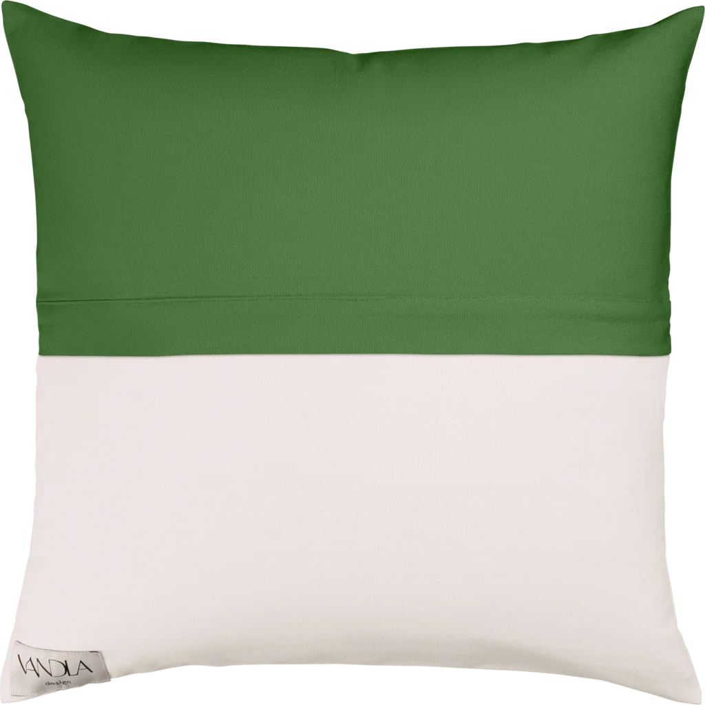 Modulare Kissenhülle Farbkombinationen mit Waldgrün in Waldgrün+Weiß Grün+Weiß von Vandla design Größe 50x50 cm