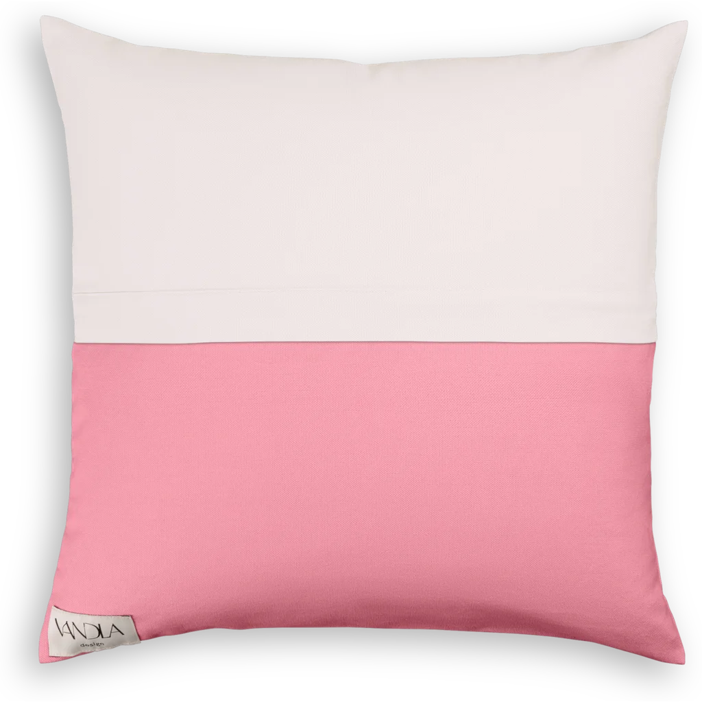 Modulare Kissenhülle Farbkombinationen mit Weiß in Weiß+Altrosa Weiß+Rosa von Vandla design Größe 50x50 cm