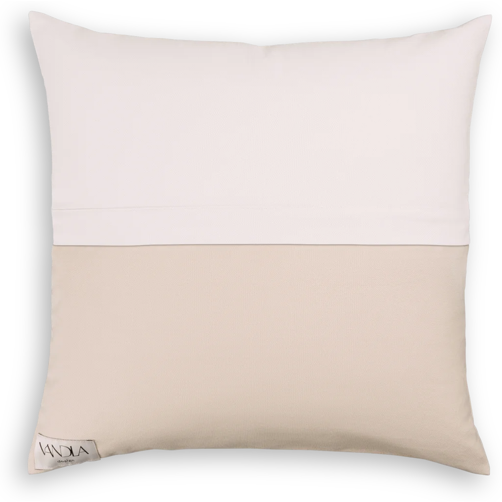 Modulare Kissenhülle Farbkombinationen mit Weiß in Weiß+Beige von Vandla design Größe 50x50 cm