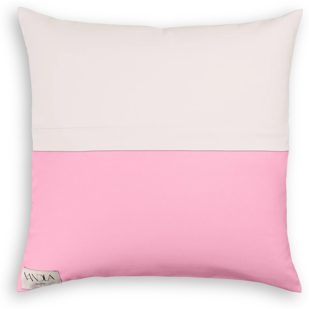 Modulare Kissenhülle Farbkombinationen mit Weiß in Weiß+Pink von Vandla design Größe 50x50 cm
