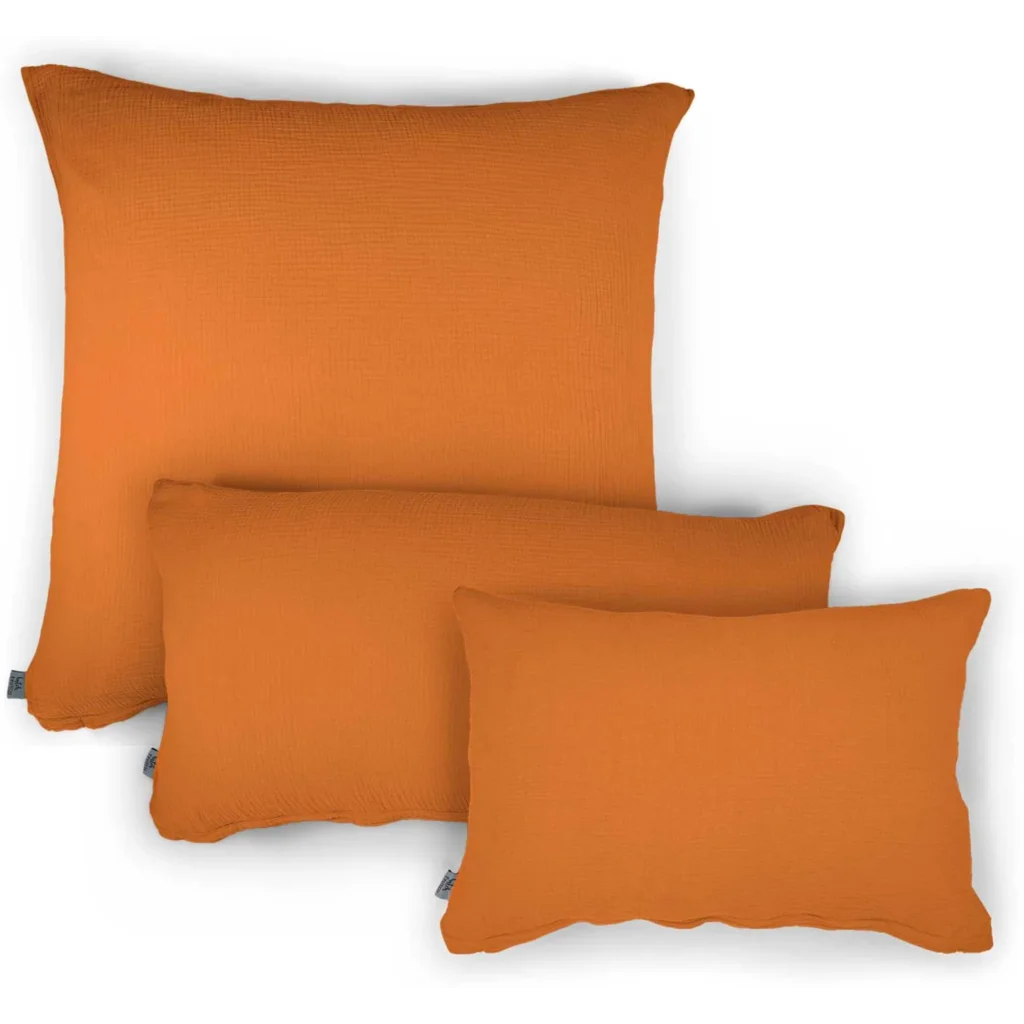 Musselin Bettwäsche Kissenbezug in Orange von hutch&putch Größe 40x60 cm